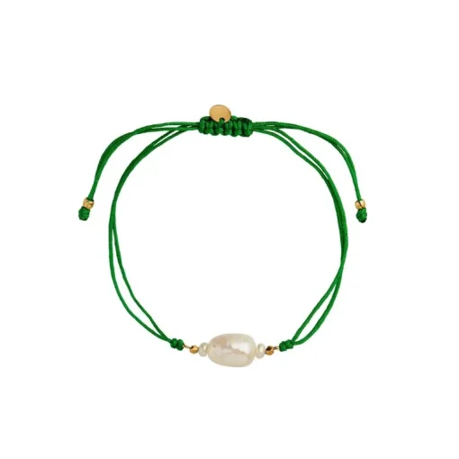 Baroque Pearl Berrie Forgyldt Sølv Armbånd fra Stine A med Barok Perle Og Nylon