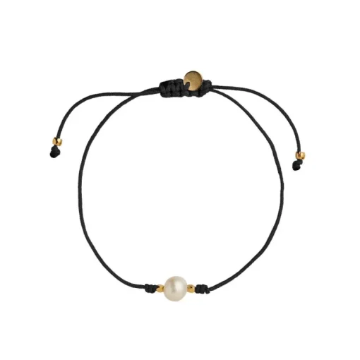 Big Pearl Berrie Forgyldt Sølv Armbånd fra Stine A med Nylon Tråd