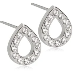 Blomdahl Brilliance Drop Hollow Crystal Titanium Øreringe med Krystalsten