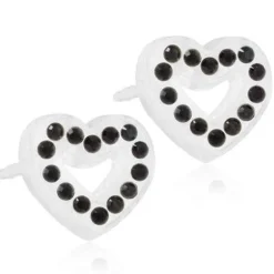 Blomdahl Brilliance Heart Hollow Jet Rustfri Stål Øreringe