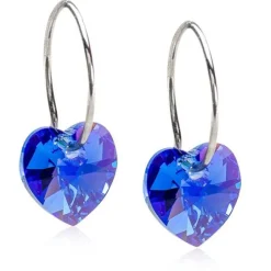 Blomdahl Nt Heart Sapphire Titanium Øreringe med Krystal