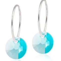 Blomdahl Round Turquoise Øreringe i Titanium 15-1248-11