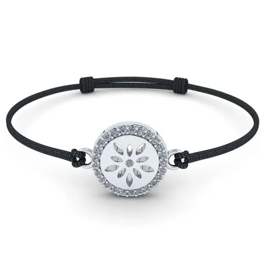 Blomst Armbånd i Snor fra Smykkekæden med Sølvvedhæng