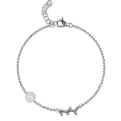 Blossom Copenhagen Sey Shell Rhodineret Sølv Armbånd med Ferskvandsperle