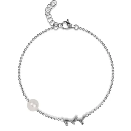 Blossom Copenhagen Sey Shell Rhodineret Sølv Armbånd med Ferskvandsperle