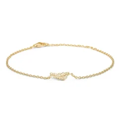 Blossom Forgyldt Sølv Armbånd med Fjermotiv 23101121-20