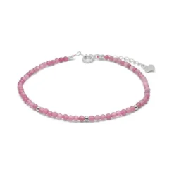 Blossom Rhodineret Sølv Armbånd med Pink Turmalin