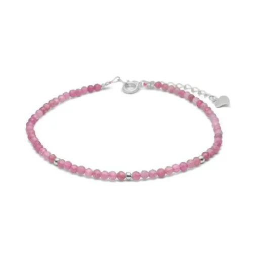 Blossom Rhodineret Sølv Armbånd med Pink Turmalin