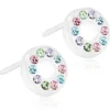 Brillance Puck Hollow Medicinsk Plastik Øreringe fra Blomdahl med Swarovski Krystaller
