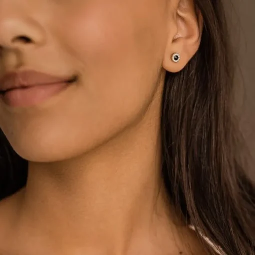 Brilliance Halo Titanium Øreringe fra Blomdahl med Krystalsten