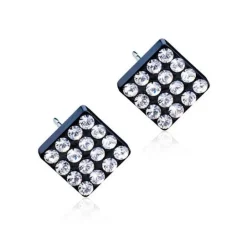 Brilliance Square Titanium Ørestikker fra Blomdahl med Swarovski Krystaller