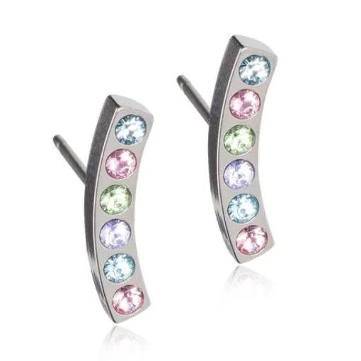Brilliance Sweep Light Fantasy Titanium Øreringe fra Blomdahl med Krystal