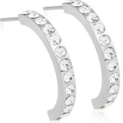 Brilliance Titanium Ørestikker fra Blomdahl med Curved Crystal
