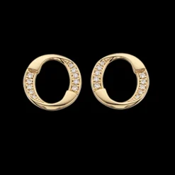 Cirkel 14 Karat Guld Øreringe fra Scrouples med Brillanter 0,08 Carat W/SI