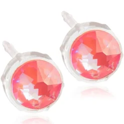 Coral Medicinsk Plastik Øreringe fra Blomdahl med Swarovski Krystaller