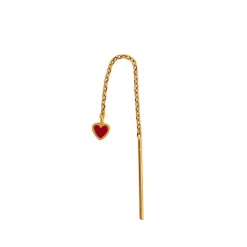 Dangling Love Heart Forgyldt Sølv Ørering fra Stine A