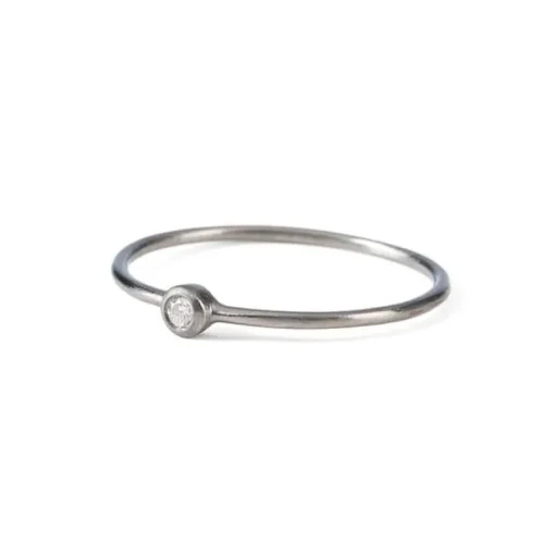 Diamond Rhodineret Sølv Ring fra Pernille Corydon