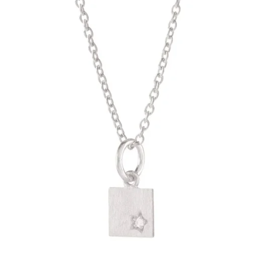 Diamond Square Sterling Sølv Halskæde fra Pernille Corydon