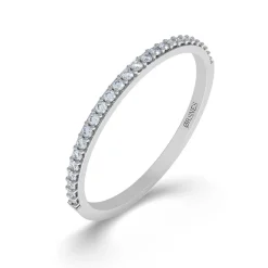 Elinor 14 Karat Hvidguld Ring fra Smykkekæden med Diamanter 0,125 Carat W/SI
