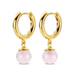 Figaro Hoop Pink Forgyldt Sølv Øreringe fra Spirit Icons