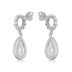 Frk Lisberg Cherie Øreringe i Sterling Sølv med Hvid Kvarts