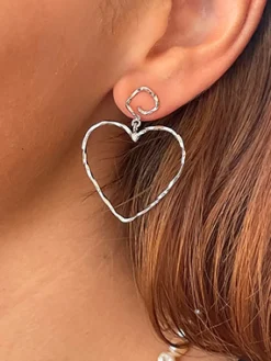 Funky Heart Sterling Sølv Ørering fra Stine A 1317-00-S