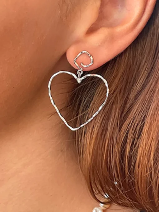 Funky Heart Sterling Sølv Ørering fra Stine A 1317-00-S