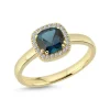 Grace 14 Karat Guld Ring fra Nuran med London Blå Topas og Brillanter 0,09 Carat W/SI