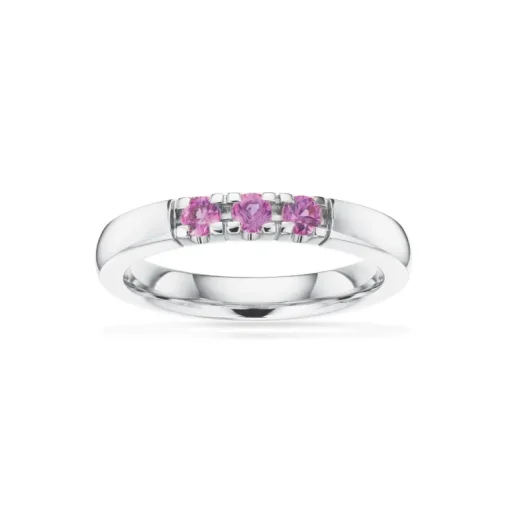 Grace 14 Karat Hvidguld Ring fra Scrouples med Pink Safir