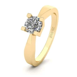 Henrik Ørsnes Design 14 Karat Guld Ring med Brillant 0,40 Carat W/SI