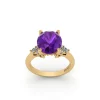 Henrik Ørsnes Design 14 Karat Guld Ring med Ametyst og Brillanter 0,30 Carat W/SI