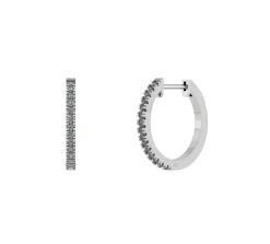 Henrik Ørsnes Design Creol 14 Karat Hvidguld Øreringe med Brillanter 0,31 Carat W/SI