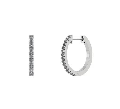 Henrik Ørsnes Design Creol 14 Karat Hvidguld Øreringe med Brillanter 0,31 Carat W/SI