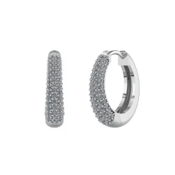 Henrik Ørsnes Design Creol Øreringe i 14 Karat Hvidguld med Diamanter W/SI Carat 0,53