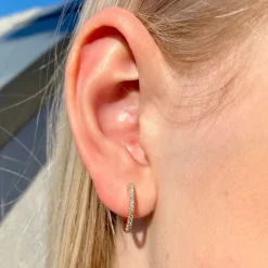 Henrik Ørsnes Design Creol 14 Karat Hvidguld Øreringe med Brillanter 0,31 Carat W/SI
