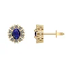 Henrik Ørsnes Design Roset 14 Karat Guld Ørestikker med Safir og Diamanter 0,30 Carat W/SI