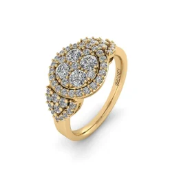 Henrik Ørsnes Design Roset 14 Karat Guld Ring med Diamanter 0,91 Carat W/SI