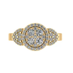 Henrik Ørsnes Design Roset 14 Karat Guld Ring med Diamanter 0,91 Carat W/SI