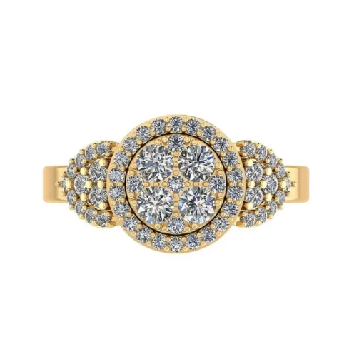 Henrik Ørsnes Design Roset 14 Karat Guld Ring med Diamanter 0,91 Carat W/SI