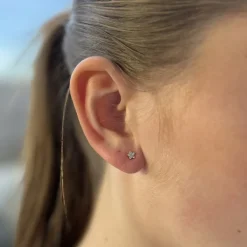 Henrik Ørsnes Design Star 14 Karat Guld Ørestikker med Brillanter 0,12 Carat W/SI