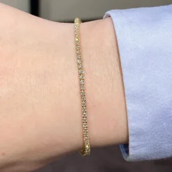 Henrik Ørsnes Design Tennis 14 Karat Guld Armbånd med Diamanter 1,26 Carat W/SI