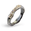 Heritage Golden Wave Sterling Sølv Ring fra By Birdie med 18 Kt Guld Og 0,18 Carat Diamanter