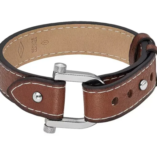 Heritage Læder Herrearmbånd fra Fossil JF04397040