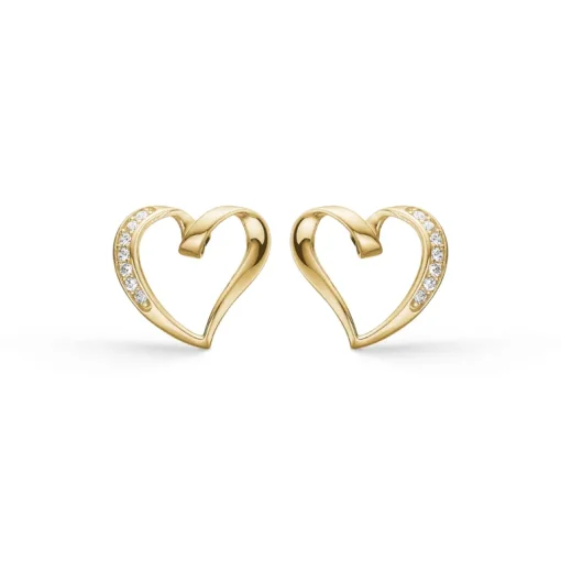 Hjerte 14 Karat Guld Ørestikker fra Støvring Design