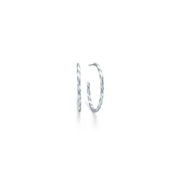 Id Fine Unicorn Hoops Medium Rhodineret Sølv Øreringe