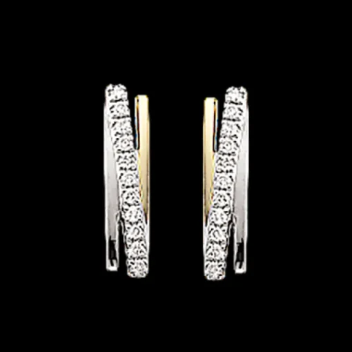 14 Karat Guld Øreringe fra Scrouples med Diamanter 0,11 Carat W/SI
