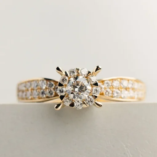 14 Karat Guld Ring fra Henrik Ørsnes Design med Diamanter 0,60 Carat TW/SI