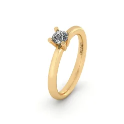 14 Karat Guld Ring fra Henrik Ørsnes Design med Brillant 0,10 Carat W/VVS
