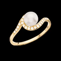 8 Karat Guld Ring fra Scrouples med Ferskvandsperle