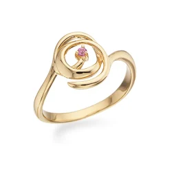 14 Karat Guld Ring fra Scrouples med Pink Safir 712765
